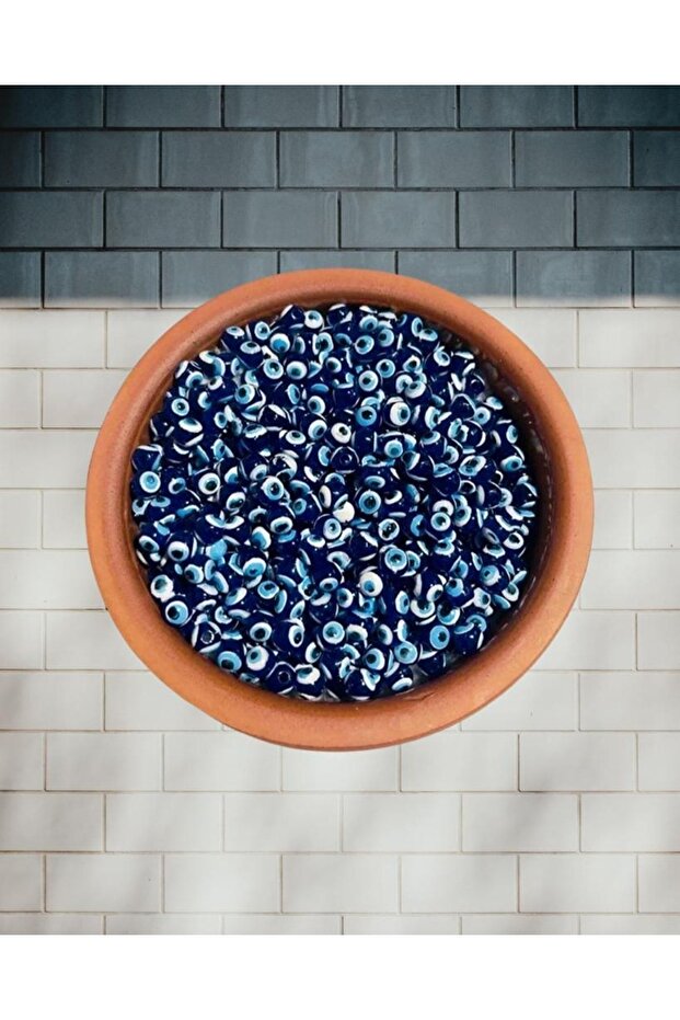 200 Pieces - Lentil Danagöz Evil Eye Bead - Marteniçka Bead - Hair Bead - / Thin Hole