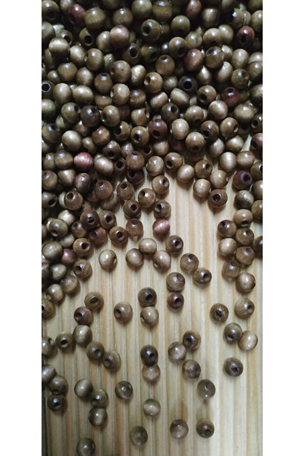 Wooden bead 8 mm 100 gr (avg. 390-430 pieces) Coffee with Milk