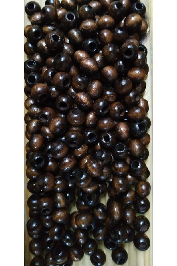 Wooden Beads 10 Mm 100 Gr (Average ± 250 - 300 Pieces) Brown