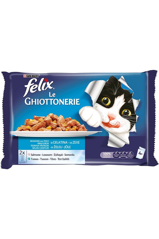 Felix Multipack Somonlu ve Ton Balıklı 4x85 gr 12'li Yetişkin Kedi Yaş Maması - 2