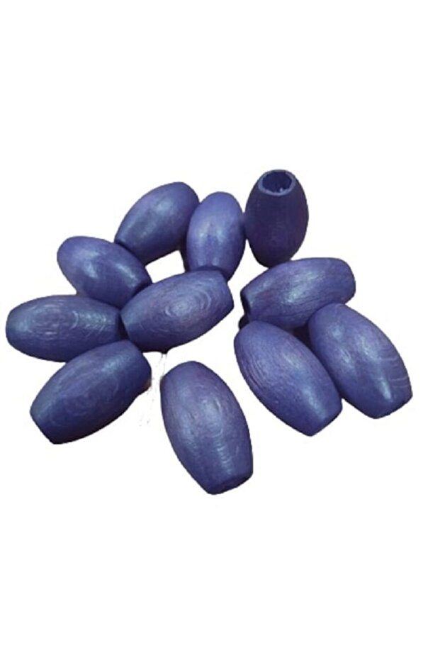 20 mm Purple Oval Wooden Beads - 50 Pieces