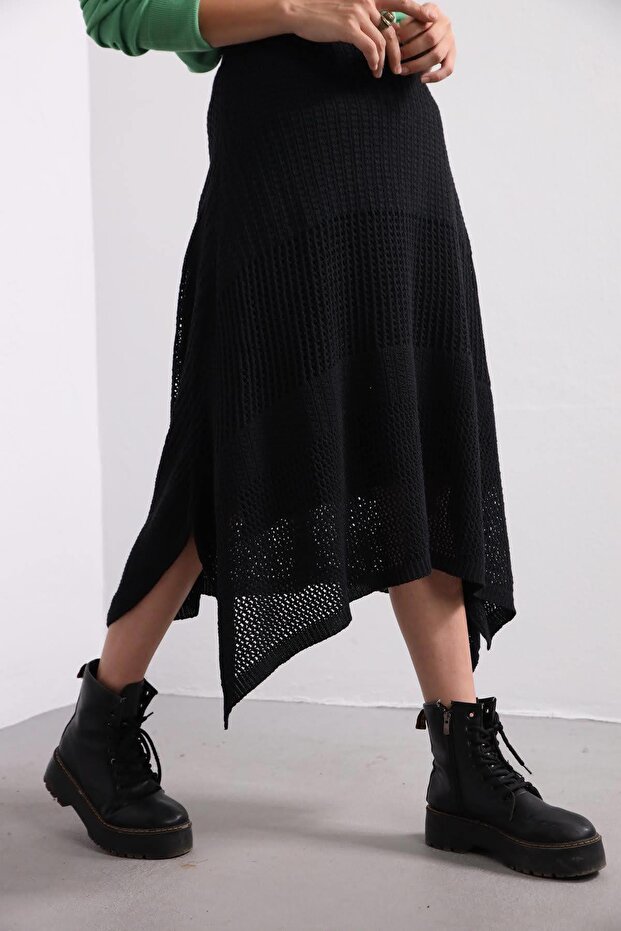 Siyah Örme Etek - 7