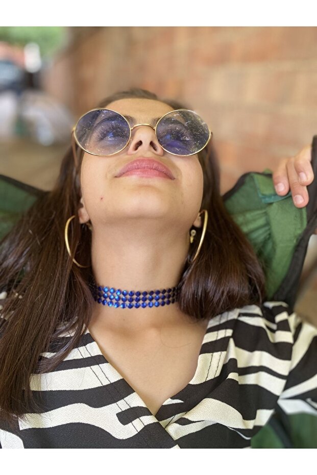 Marka Choker Kolye Mavi - 2