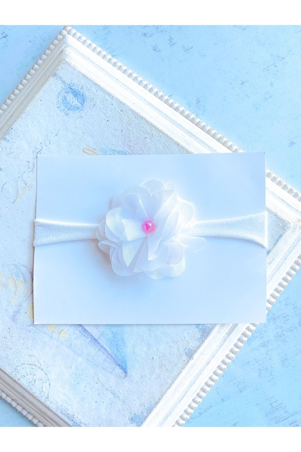 PEARL DETAIL ULTRA ELASTIC ROSE HAIR BANDAS BANDANA PIECES / LOHUSA MOTHER BABY CHILD WOMEN
