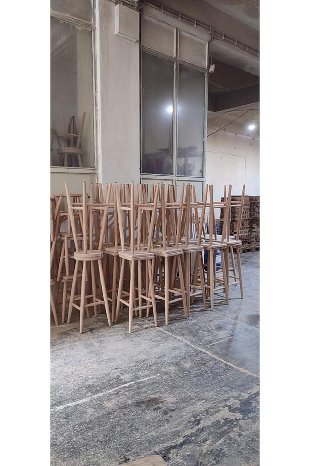 60cm AHŞAP KARE BAR TABURE SANDALYE ( 2 ADET) - 4