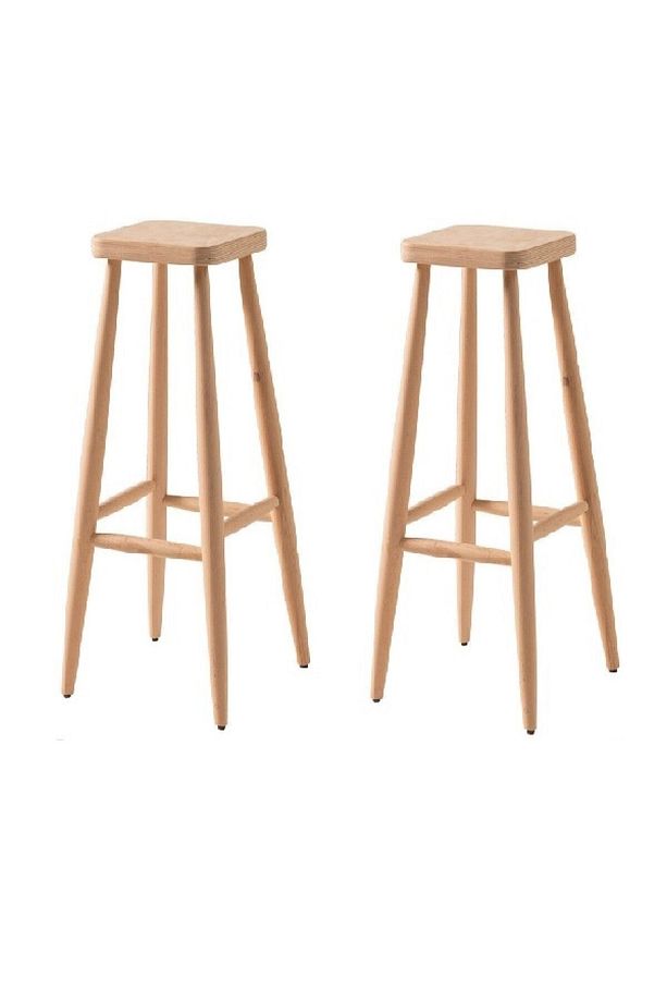 Ahşap Tabure Ham Kare 70 Cm 2 Adet - 1