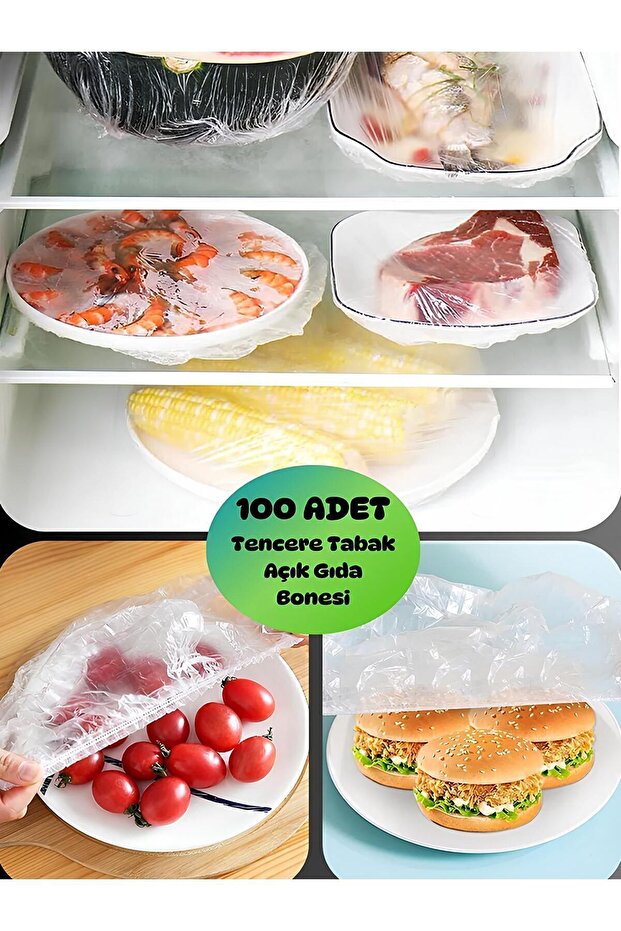 100 Pieces Practical Stretch Pot and Plate Cap with Lid - Guida Protective Solution