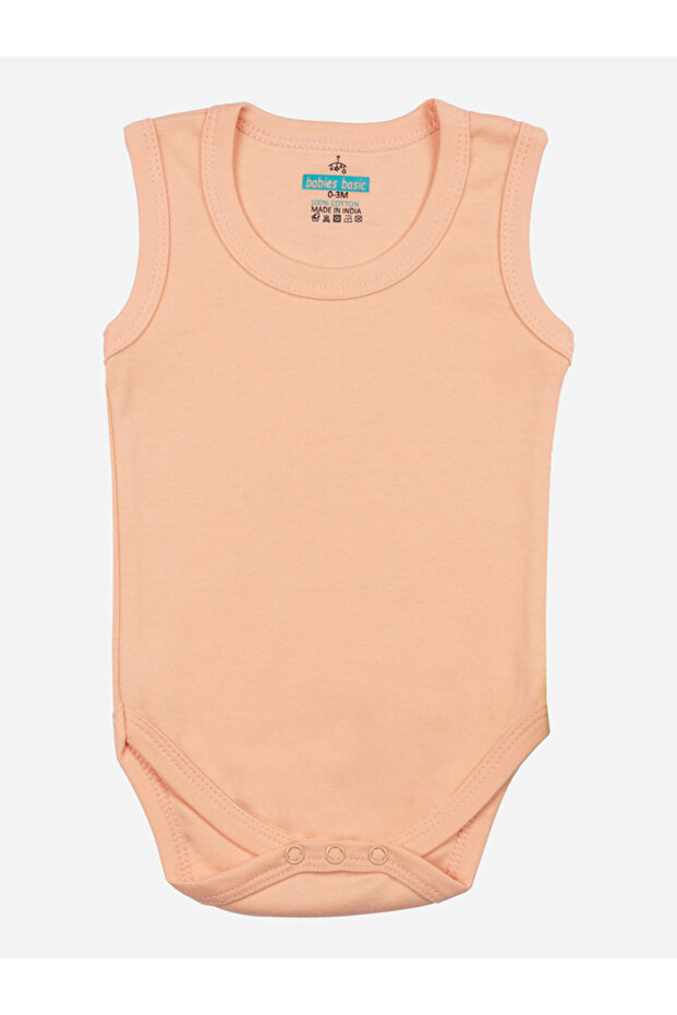 مجموعة من 3 قطع - بدلة جسم سادة بدون أكمام - 5