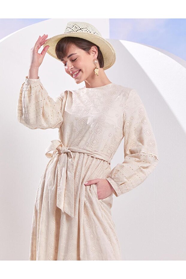 Balon Kol Brode Elbise - 2