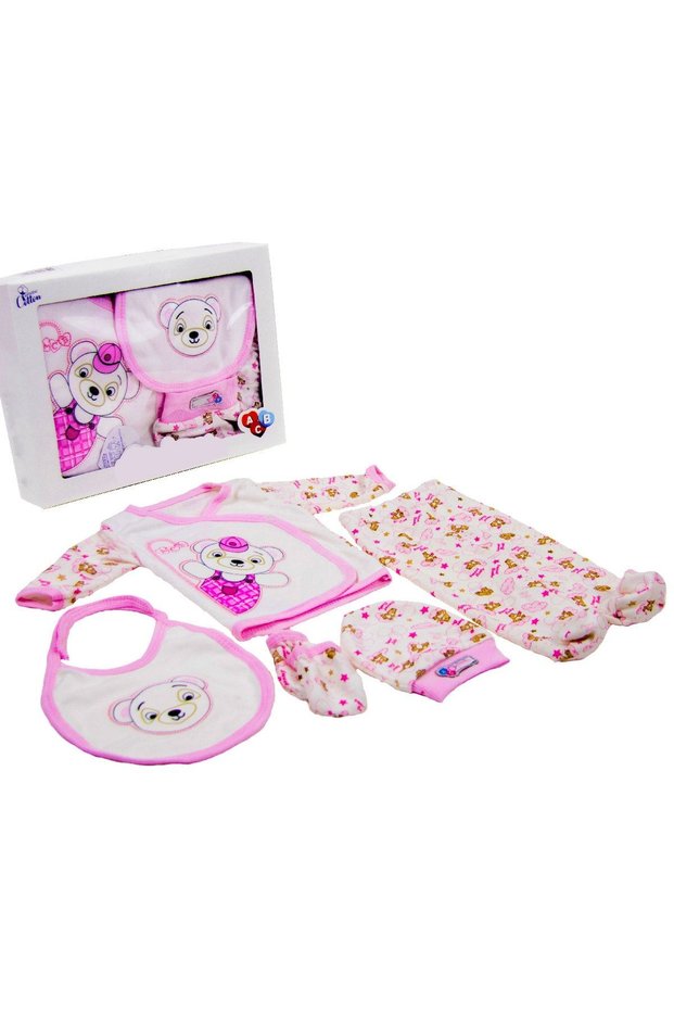 Newborn Baby Girl Gift - 5 Piece Jumpsuit and Clothing Set