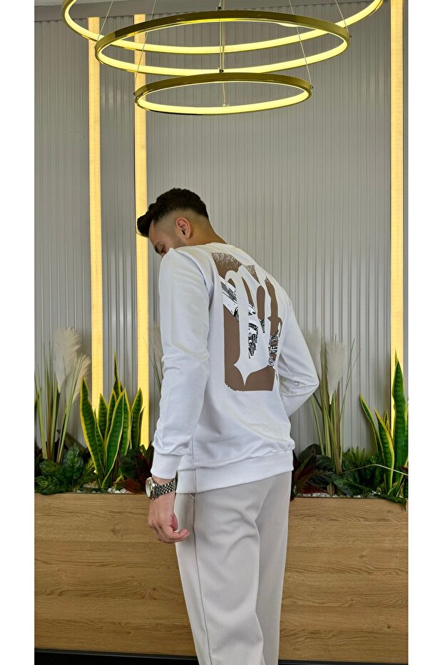 2 İplik Baskılı Sweatshirt - 3