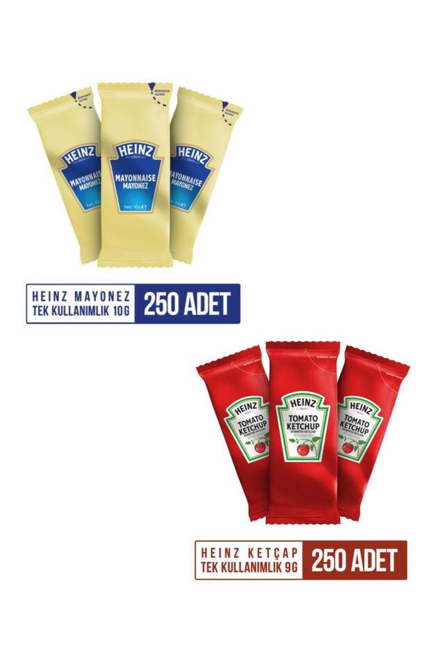 500 Adet Ketçap Sachet Pp Tek Tullanımlık 9 Gr X 250 Ve Mayonez Sachet Pp 10 Gr X 250 - 1