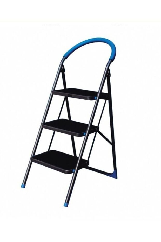 3 Basamaklı Geniş Merdiven 126cm Yukseklik 3 Basamak Işci Merdiveni - 2