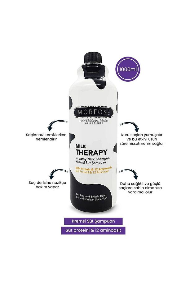 Milk Therapy Maske 500Ml+ Parfüm + Fön Suyu 240ml+ Şampuan 1000ml+ Kuru Şampuan + Sprey 75ml+ Tarak - 5