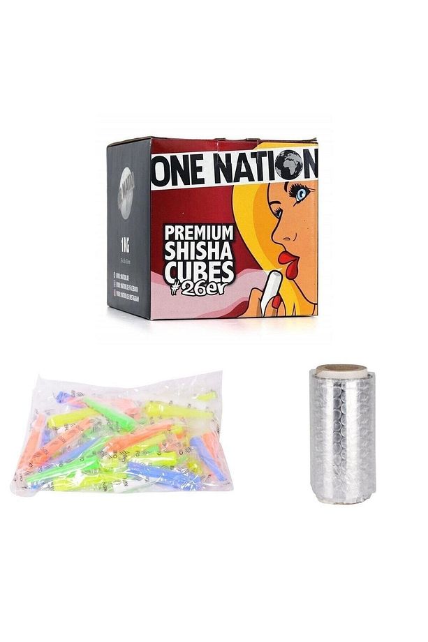 Nargile Kömürü One Nation #26er + Sipsi + Rulo Nargile Folyosu Eko Set Malibravo - 1