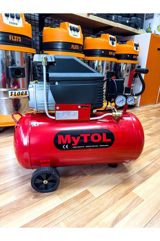 En Çok Tercih Edilen 2HP 50 Litre 8Bar Hava Kompresörü 15Mt Spiral Hortum Takım Hediye Set - 3