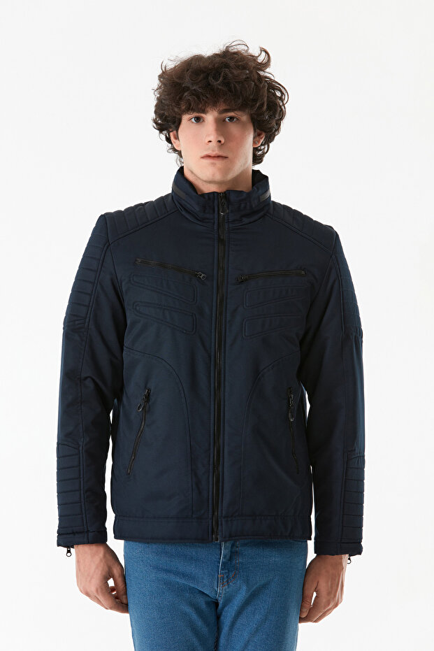 Fermuarlı Çift Cepli Mont - 6