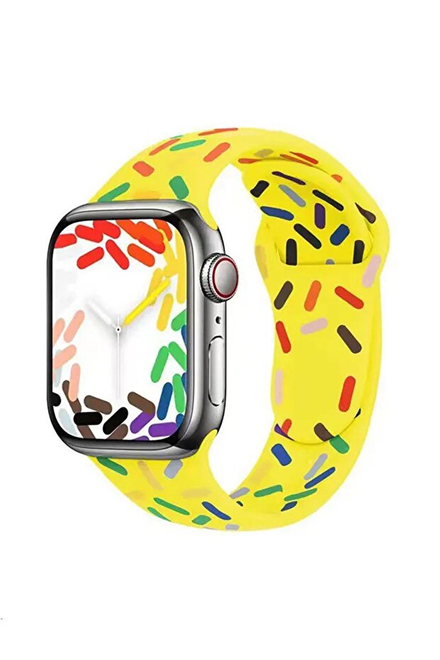 Apple Watch Pride Edition Spor Kordon Se/3/4/5/6/7/8/9 38,40,41mm W10 42mm Sarı - 1