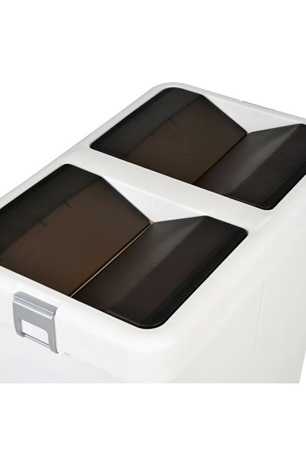 Mote White Double Trash Can Bucket with Sensitive Lid Double Lid White 80 Lt - 3