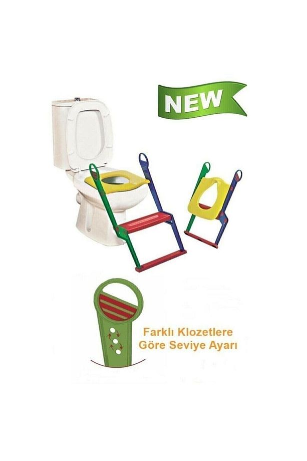 Moonstar Çocuk Tuvalet Eğitici Klozet Kapağı Adaptörü Basamaklı Tuvalet Alıştırıcısı - 4