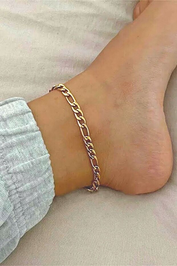 خلخال بسلسلة فيجارو لون ذهبي