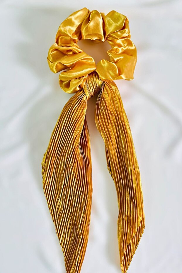 Pleated Scarf Bagel Buckle Gold