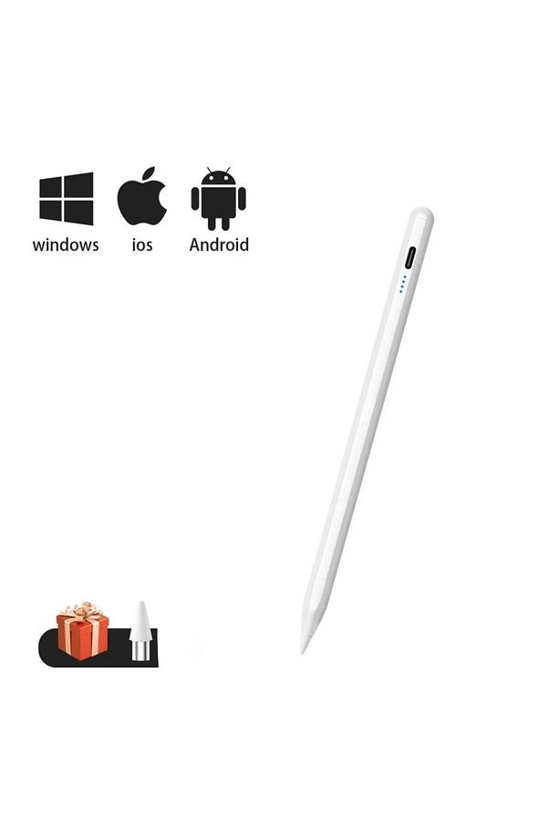 iOS Android Windows Uyumlu Tablet Kalemi Yedek Uçlu Universal Type-C Şarjlı iPad Yazı Çizim Kalemi - 8