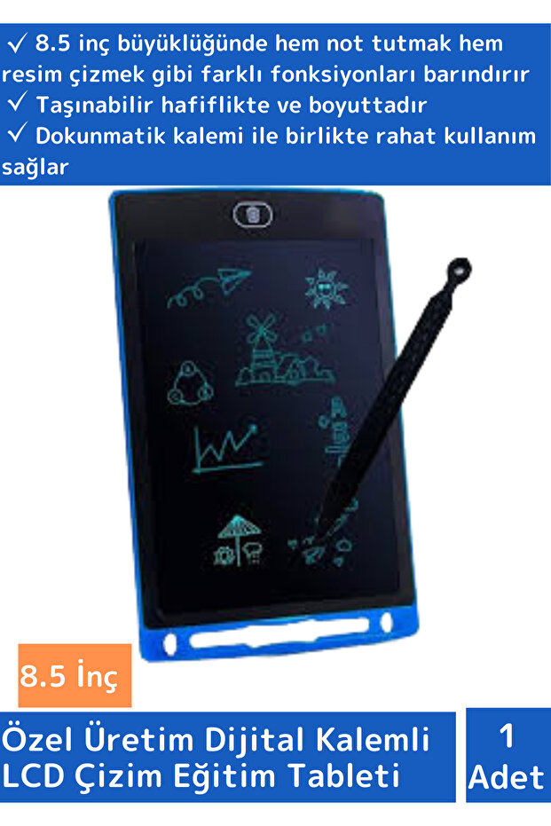 Children's Drawing Education Tablet with Long Life Lcd Digital Pen Note Painting 8.5 Inch Tablet