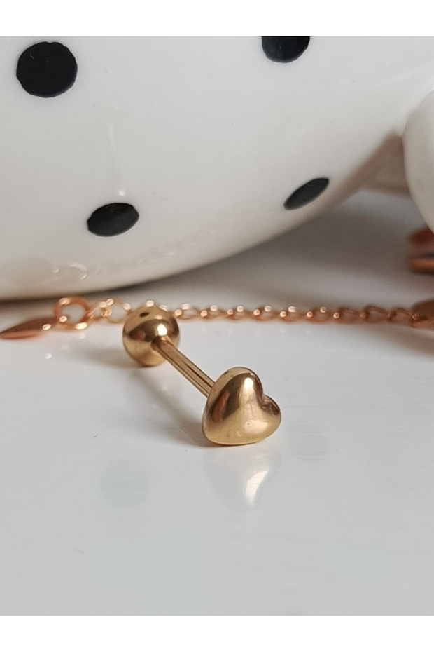 18mm Kalp Altın Dil Piercing - 1