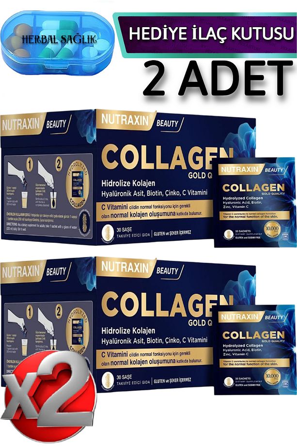2 Adet Collagen 10.000 Mg-(Tip1-Tip3) 30 Adet Saşe Kolajen Ananas Aromalı - 1