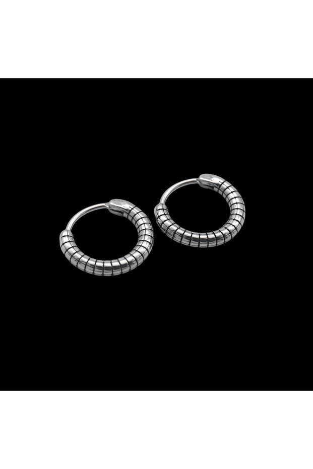 Classic Hoop Thin Design with Line Detail, Tarnish-Free & Rust-Resistant 316L Steel Earrings