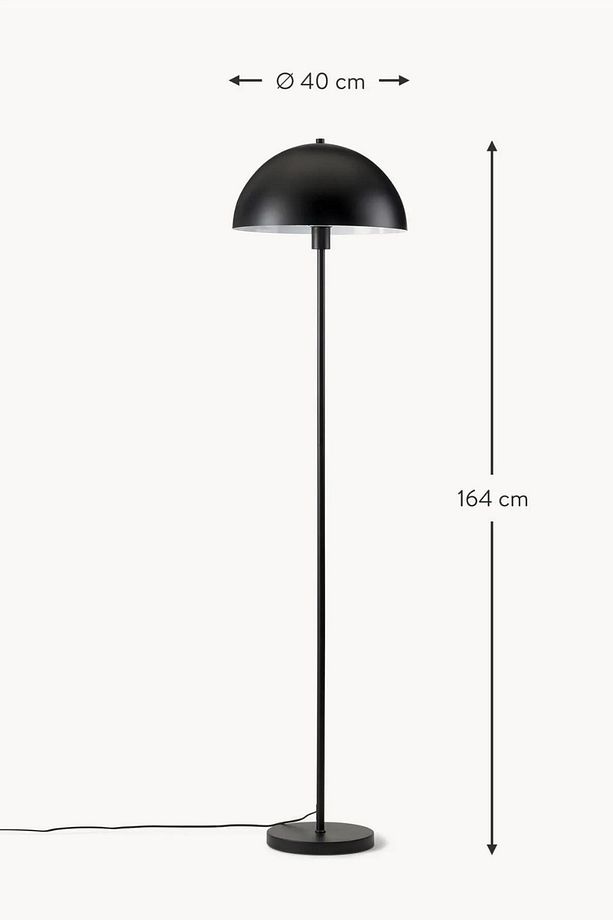 Mushroom Statik Siyah Lambader Modern Dekoratif Oturma Odası Çalışma Odası Zemin Lambası - 3