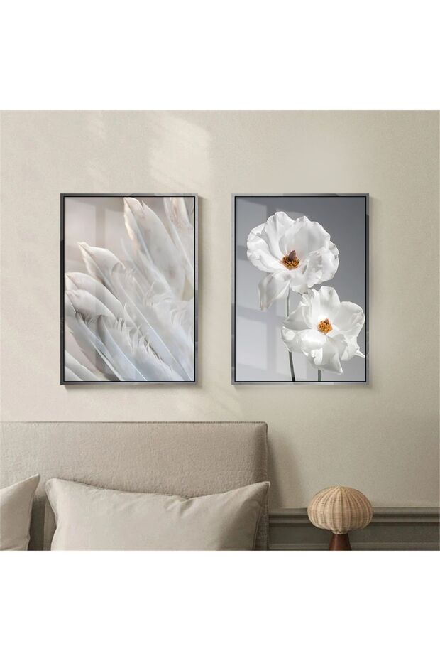 | Anthracite Gray Combination Flower and Left | Framed Tempered Glass Table 2 Vertical