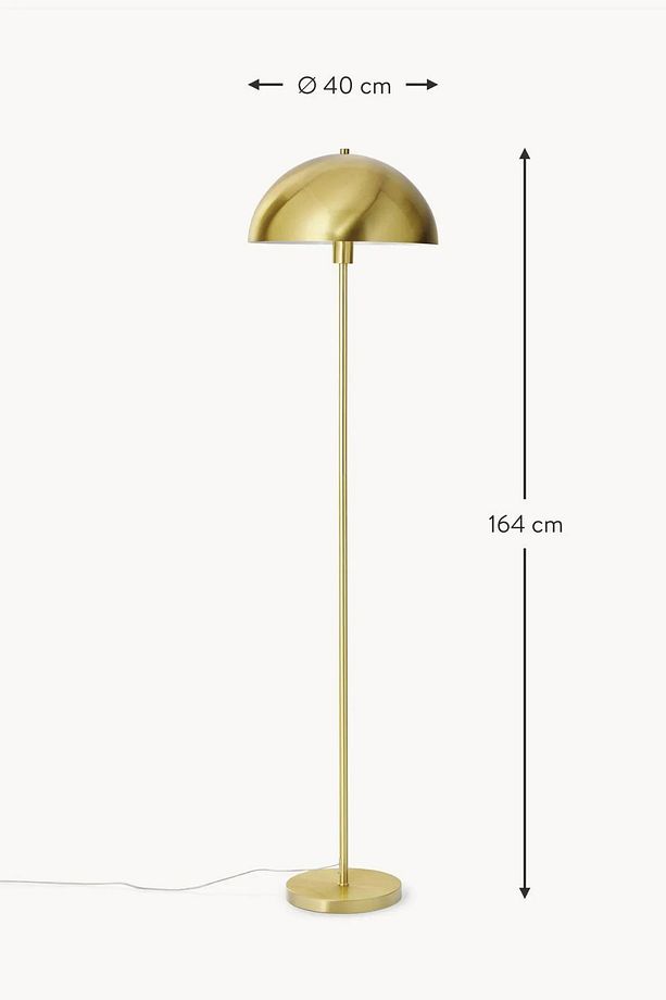 Mushroom Eskitme Mat Gold Lambader Modern Dekoratif Oturma Odası Çalışma Odası Zemin Lambası - 4