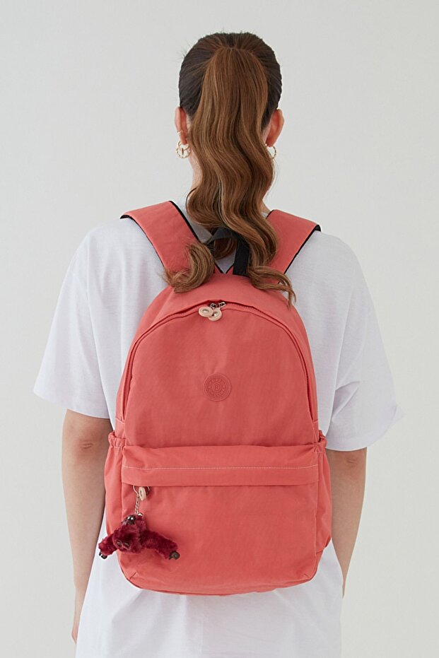 Luxury Crinkle Fabric High School Middle School Backpack, Crinkle School Bag, Keychain Gift Bergamo