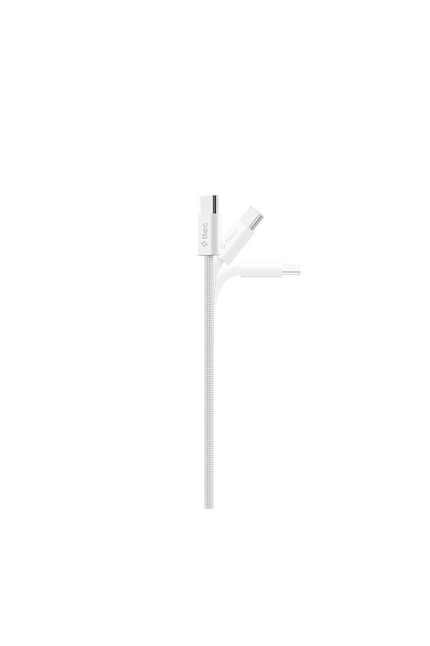 USB-C - USB-C 100cm 60W PD Örgü Hızlı Şarj/Data Kablosu Beyaz - 3