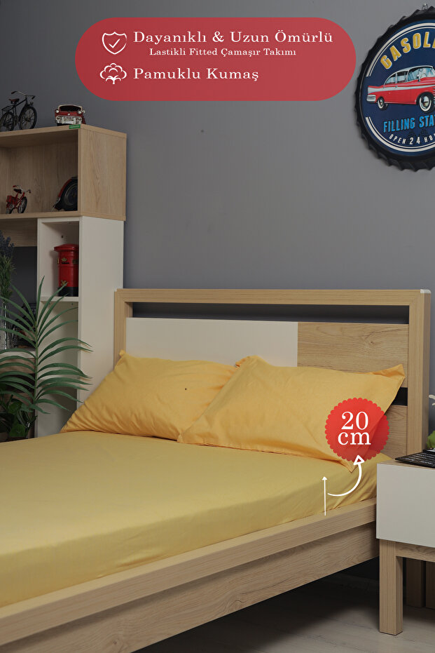 طقم ملاءة سرير مطاطية (غطاء وسادة + ملاءة سرير) - 3