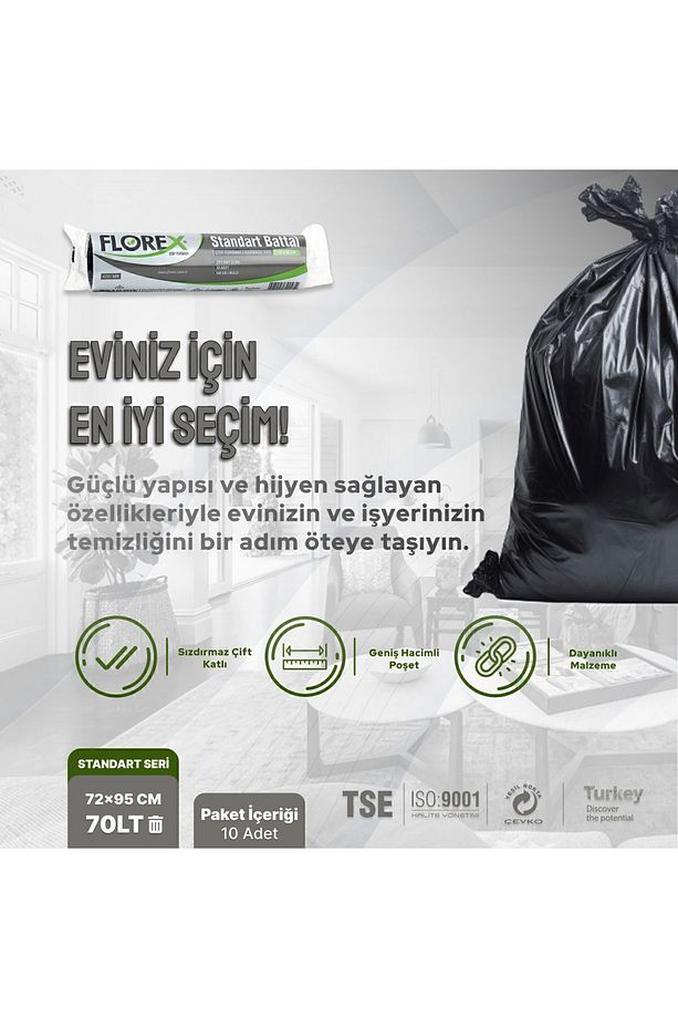 Standart Battal Boy Siyah Çöp Poşeti X 5 Rulo - 2