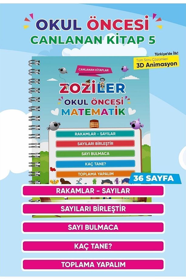 Okul Öncesi Canlanan Kitap Seti - İlkokula Hazırlık - (5 KİTAP) - 9