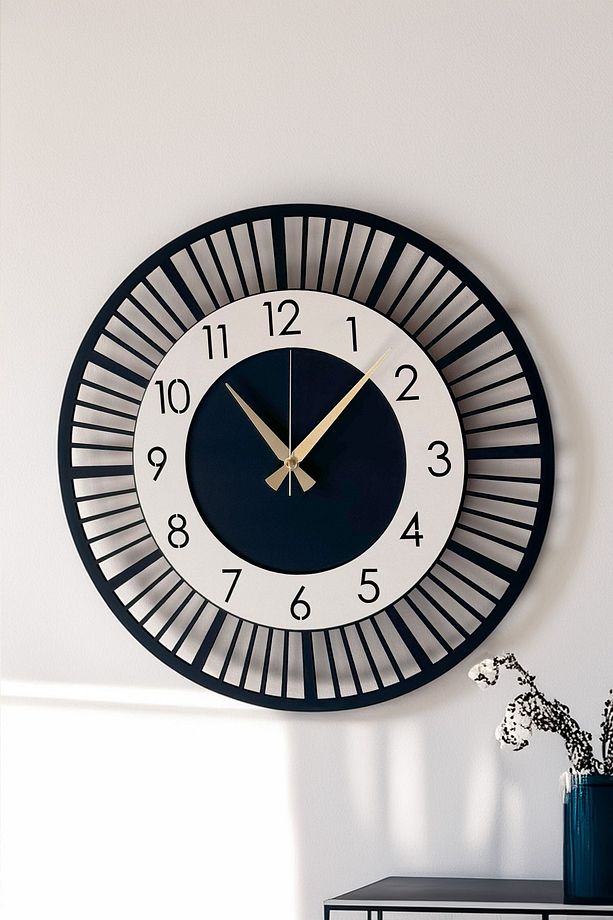 Dekoratif Yeni Modern Nunki Ahşap Duvar Saati 48 cm - 3