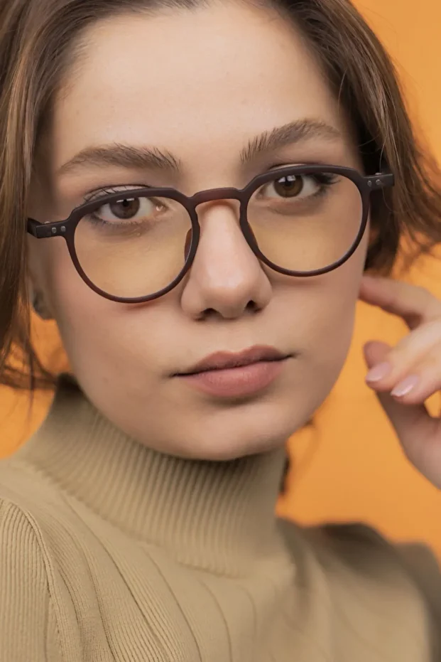 Lucia Matte Brown Unisex Computer Screen Glasses - 1