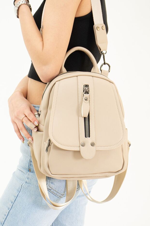 Women's Red Backpack and Shoulder Bag Easy to Carry and Very Convenient
