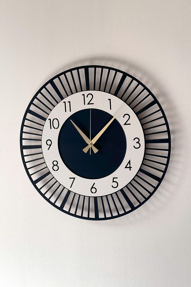 Dekoratif Yeni Modern Nunki Ahşap Duvar Saati 48 cm - 2
