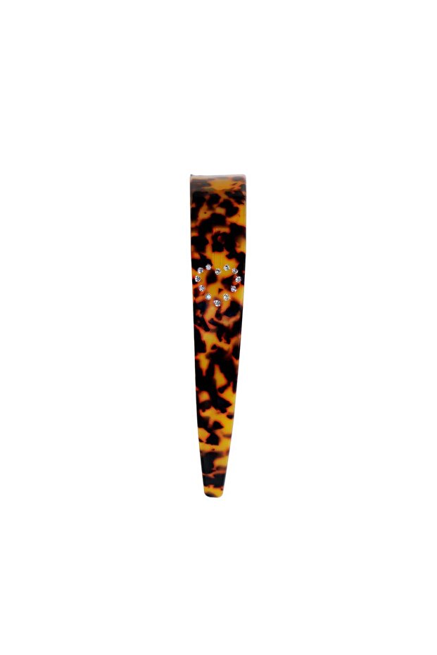 Leopard Patterned Crystal Stone Acetate Crown - 2