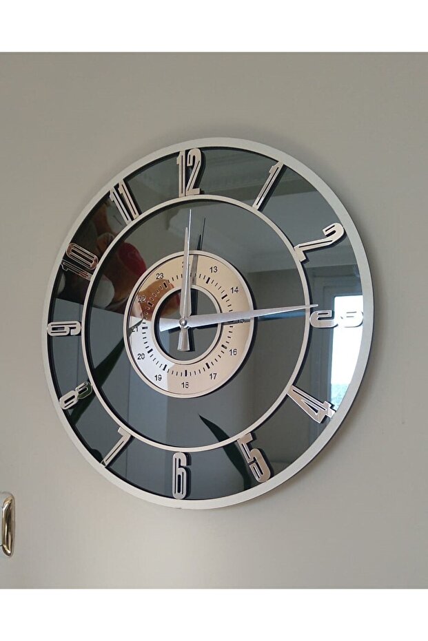 ساعة حائط بمرآة (مرآة حقيقية) - 2