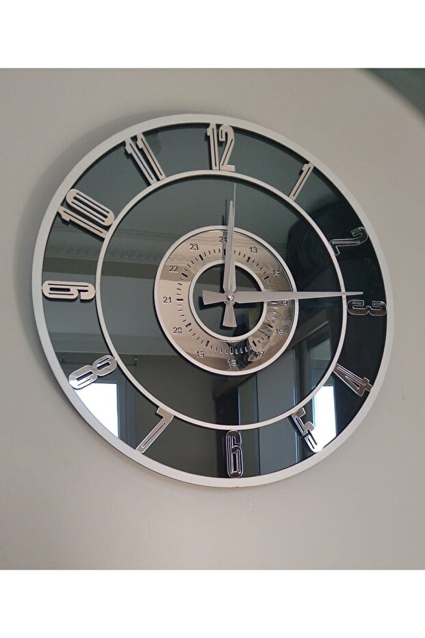 ساعة حائط بمرآة (مرآة حقيقية) - 4