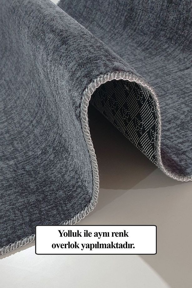 Kaymaz Tabanlı Kesme Rulo Halı Yolluk Protokol Antrasit - 5