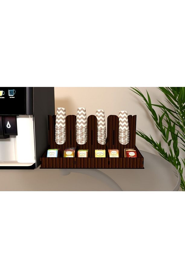 Ahşap Tasarım Çay Ve Kahve Ünitesi Standı - 2