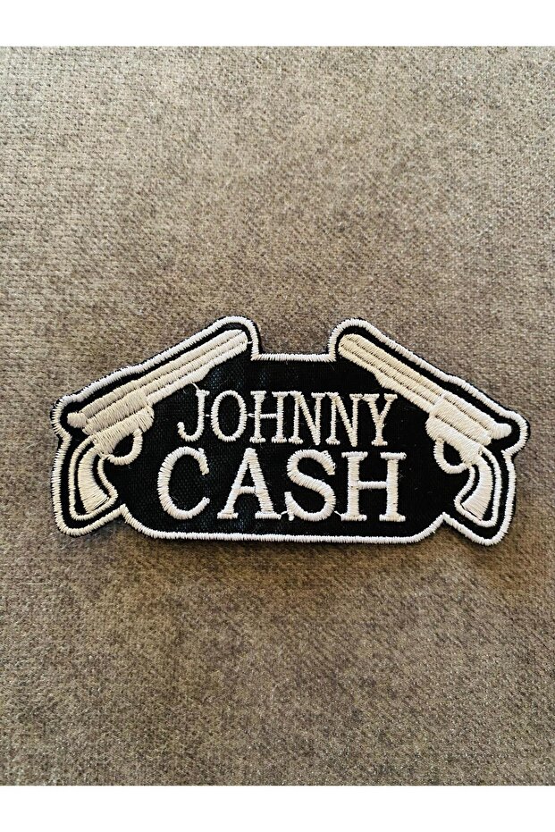 Johnny Cash Logo Music Embroidery Patch Sew-on Patch (10x5 CM)