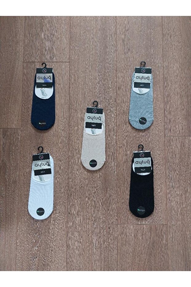 Saac 5 Pairs Bamboo Group Men ( White-black-grey-navy blue-beige ) Suba - 14300